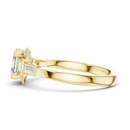 0.78 CT Asscher Cut Lab Diamond Ring for Women | VVS-VS EF Clarity | Available in Rose, Yellow, White Gold & 925 Silver with Moissanite Options