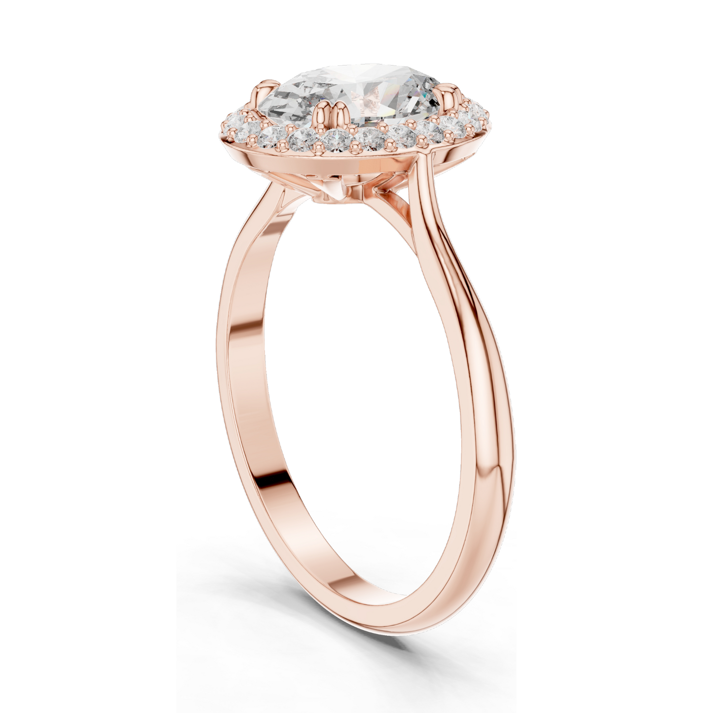 Oval Cut Lab Diamond Pave Halo Engagement Ring for Women | VVS-VS EF Clarity | 18KT, 14KT, 10KT Gold & 925 Silver | Rose, Yellow, White Gold & Moissanite Options