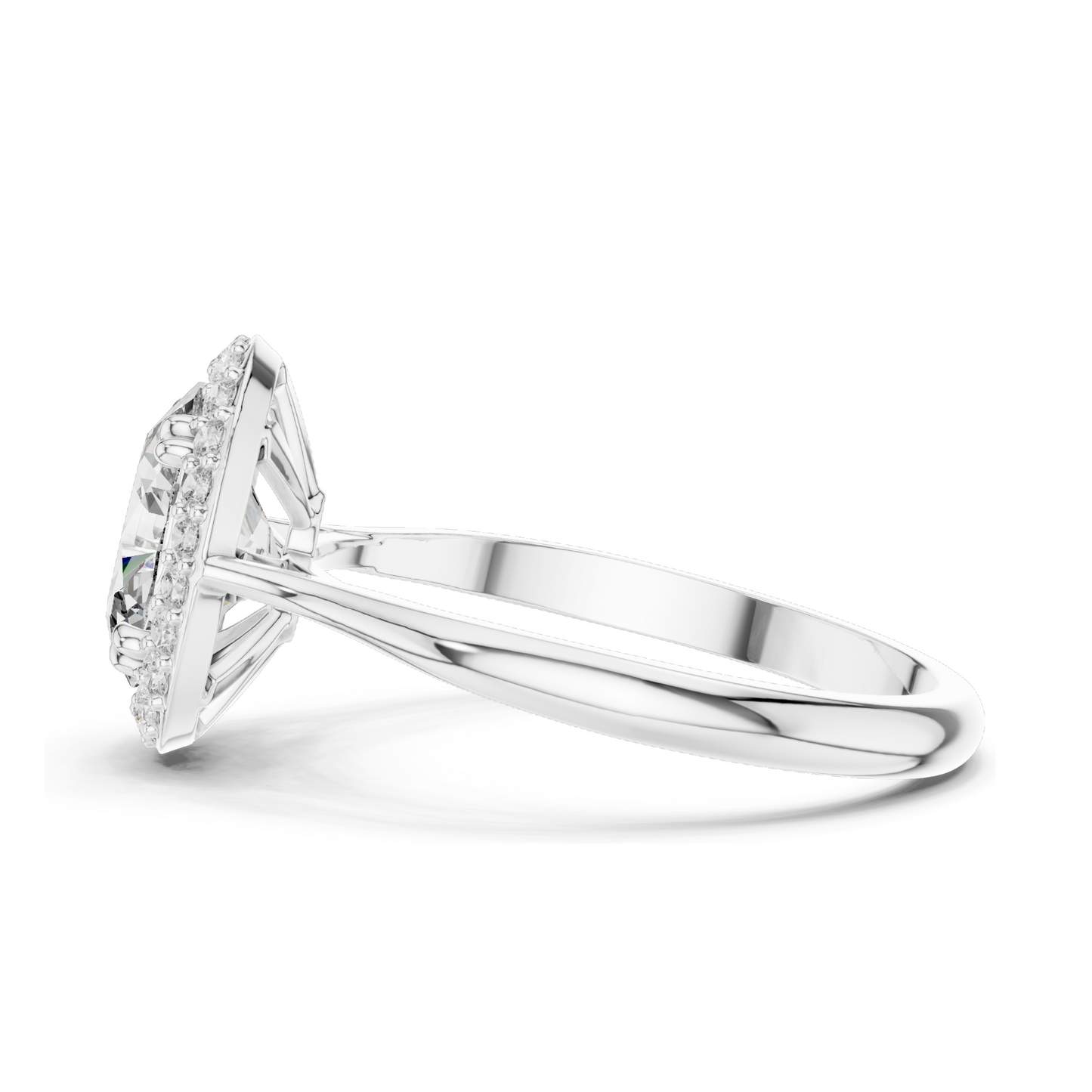 Oval Cut Lab Diamond Pave Halo Engagement Ring for Women | VVS-VS EF Clarity | 18KT, 14KT, 10KT Gold & 925 Silver | Rose, Yellow, White Gold & Moissanite Options