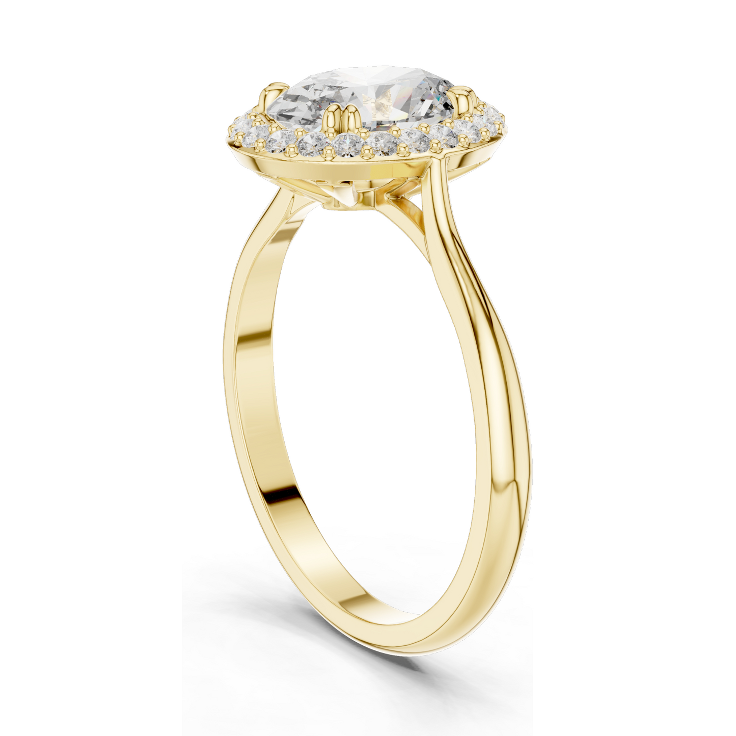 Oval Cut Lab Diamond Pave Halo Engagement Ring for Women | VVS-VS EF Clarity | 18KT, 14KT, 10KT Gold & 925 Silver | Rose, Yellow, White Gold & Moissanite Options