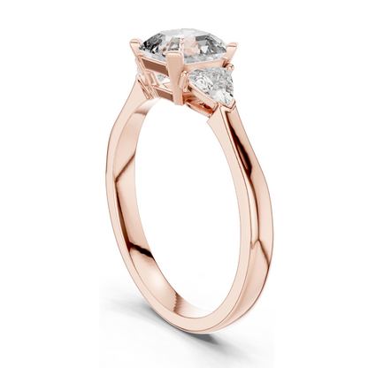 2 CT Asscher Cut Lab Diamond Ring | Three-Stone Design | VVS-VS EF Clarity | 18KT, 14KT, 10KT Gold & 925 Silver | Rose, Yellow, White Gold & Moissanite Options