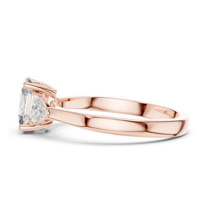 1.3 CT Lab-Grown Diamond Three-Stone Ring for Women | VVS-VS EF Clarity | 18KT, 14KT, 10KT Gold & 925 Silver | Rose, Yellow, White Gold & Moissanite Options