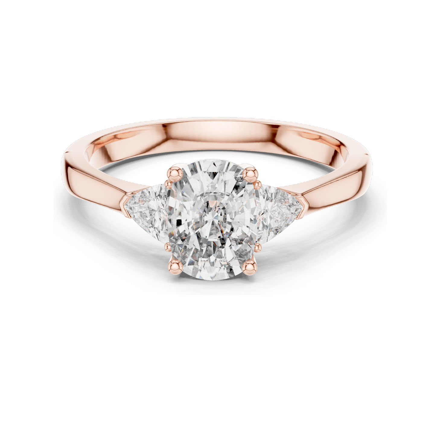 1.3 CT Lab-Grown Diamond Three-Stone Ring for Women | VVS-VS EF Clarity | 18KT, 14KT, 10KT Gold & 925 Silver | Rose, Yellow, White Gold & Moissanite Options