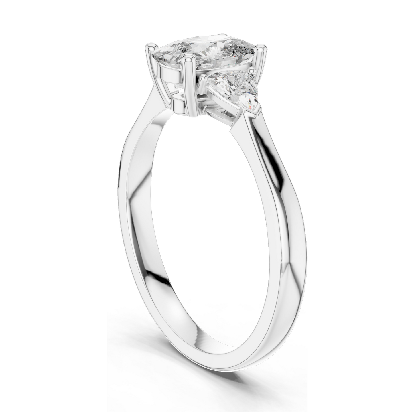 1.3 CT Lab-Grown Diamond Three-Stone Ring for Women | VVS-VS EF Clarity | 18KT, 14KT, 10KT Gold & 925 Silver | Rose, Yellow, White Gold & Moissanite Options