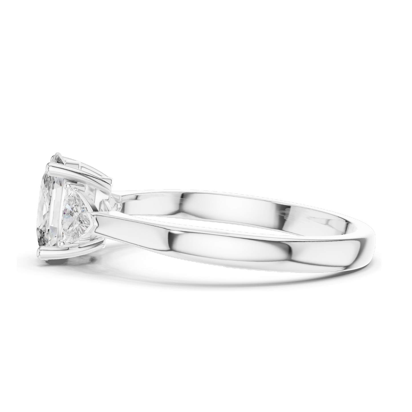 1.3 CT Lab-Grown Diamond Three-Stone Ring for Women | VVS-VS EF Clarity | 18KT, 14KT, 10KT Gold & 925 Silver | Rose, Yellow, White Gold & Moissanite Options