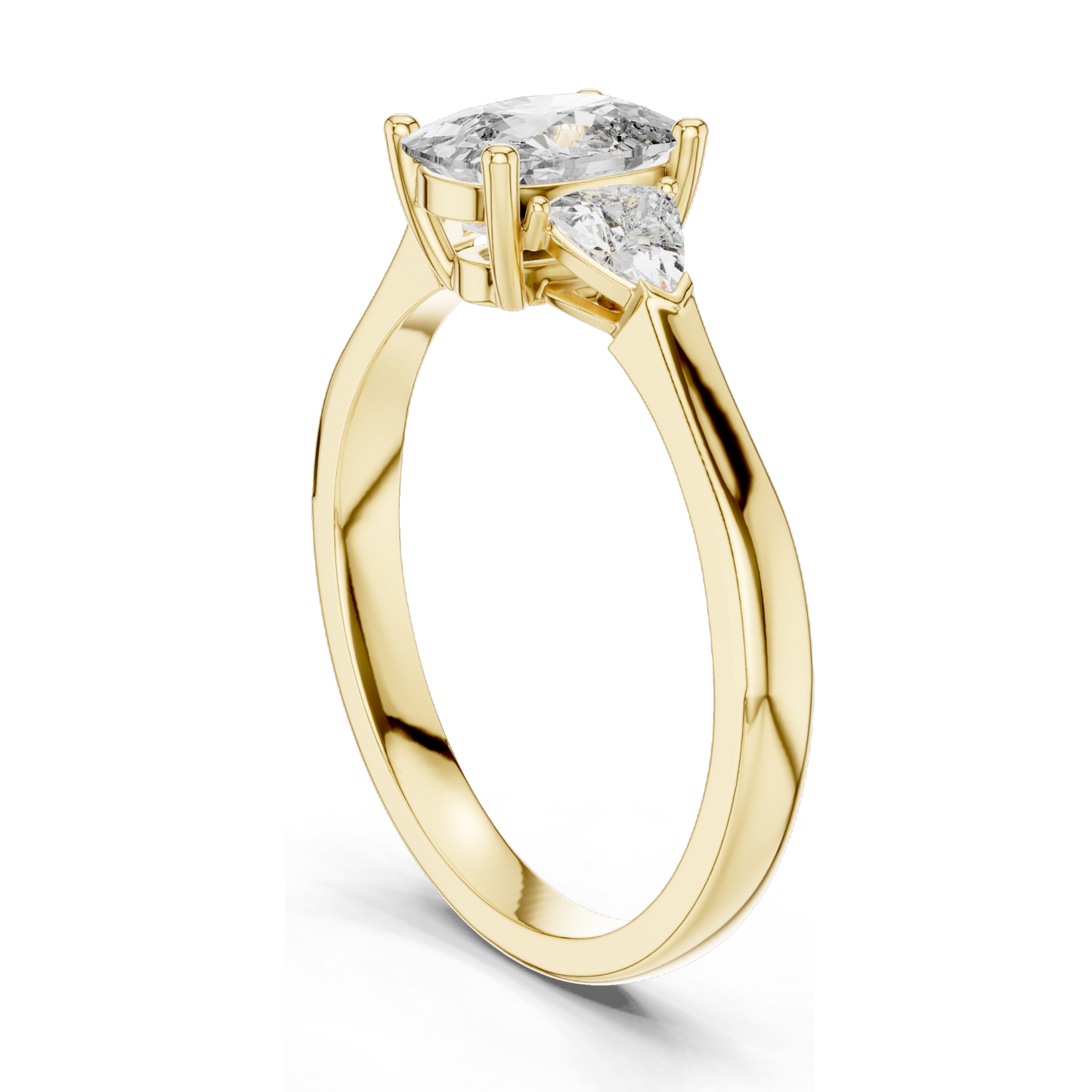1.3 CT Lab-Grown Diamond Three-Stone Ring for Women | VVS-VS EF Clarity | 18KT, 14KT, 10KT Gold & 925 Silver | Rose, Yellow, White Gold & Moissanite Options