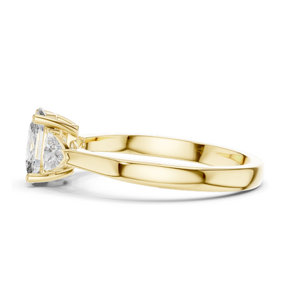 1.3 CT Lab-Grown Diamond Three-Stone Ring for Women | VVS-VS EF Clarity | 18KT, 14KT, 10KT Gold & 925 Silver | Rose, Yellow, White Gold & Moissanite Options