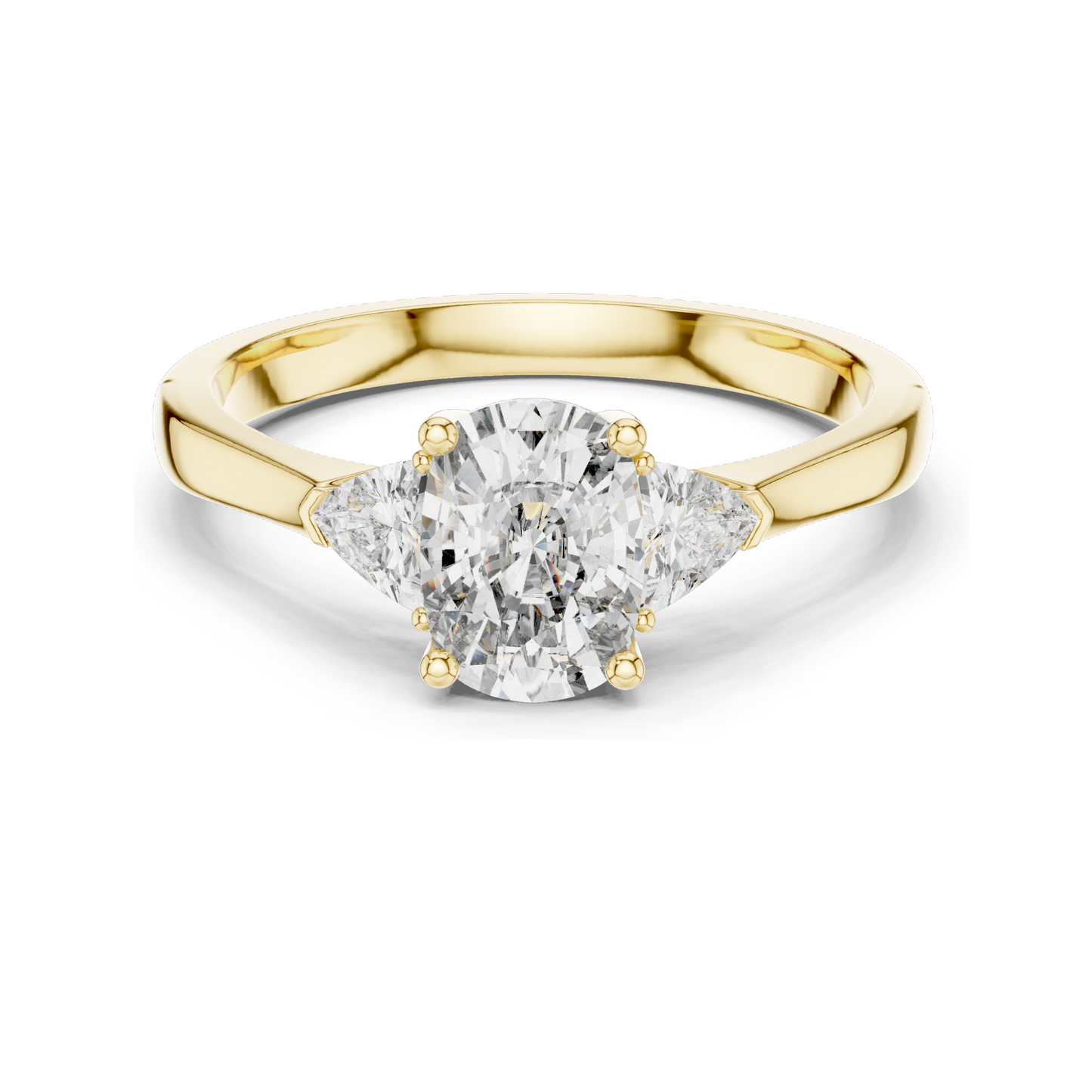 1.3 CT Lab-Grown Diamond Three-Stone Ring for Women | VVS-VS EF Clarity | 18KT, 14KT, 10KT Gold & 925 Silver | Rose, Yellow, White Gold & Moissanite Options