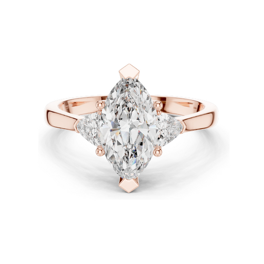 1.3 CT Lab VVS-VS EF CVD Diamond Ring for Women | Elegant 18KT, 14KT, 10KT Gold & 925 Silver | Rose, Yellow, White Gold & Moissanite Options
