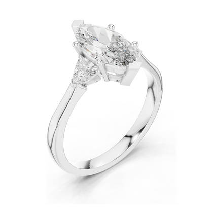 1.3 CT Lab VVS-VS EF CVD Diamond Ring for Women | Elegant 18KT, 14KT, 10KT Gold & 925 Silver | Rose, Yellow, White Gold & Moissanite Options