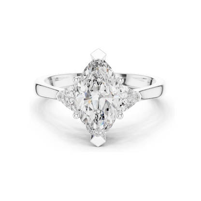 1.3 CT Lab VVS-VS EF CVD Diamond Ring for Women | Elegant 18KT, 14KT, 10KT Gold & 925 Silver | Rose, Yellow, White Gold & Moissanite Options