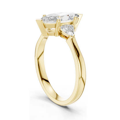 1.3 CT Lab VVS-VS EF CVD Diamond Ring for Women | Elegant 18KT, 14KT, 10KT Gold & 925 Silver | Rose, Yellow, White Gold & Moissanite Options
