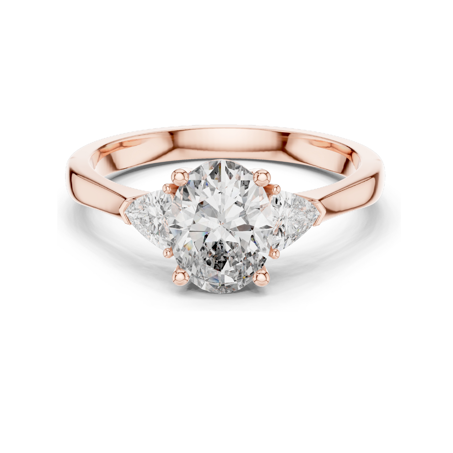 1.30 CT Oval Cut Lab Diamond Three-Stone Engagement Ring | VVS-VS EF Clarity | 18KT, 14KT, 10KT Gold & 925 Silver | Rose, Yellow, White Gold & Moissanite Options