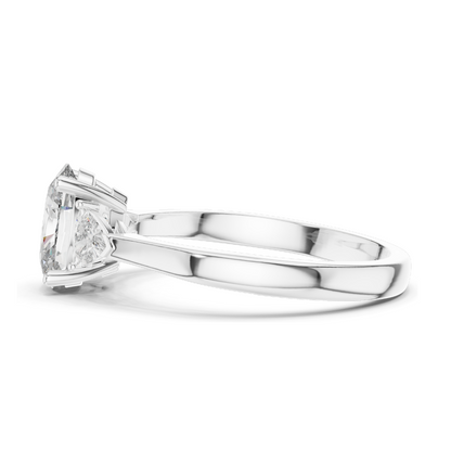 1.30 CT Oval Cut Lab Diamond Three-Stone Engagement Ring | VVS-VS EF Clarity | 18KT, 14KT, 10KT Gold & 925 Silver | Rose, Yellow, White Gold & Moissanite Options