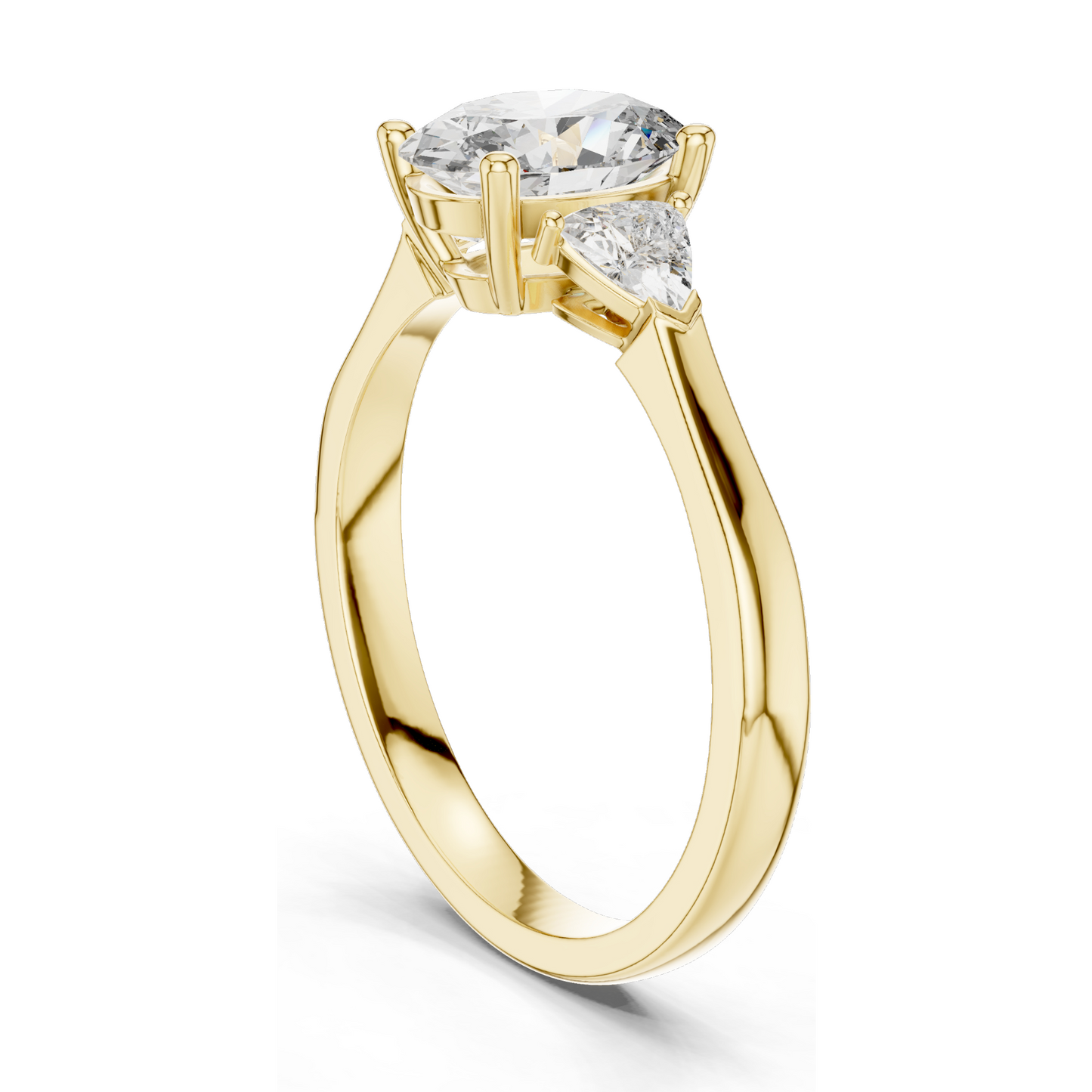 1.30 CT Oval Cut Lab Diamond Three-Stone Engagement Ring | VVS-VS EF Clarity | 18KT, 14KT, 10KT Gold & 925 Silver | Rose, Yellow, White Gold & Moissanite Options