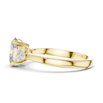 1.30 CT Oval Cut Lab Diamond Three-Stone Engagement Ring | VVS-VS EF Clarity | 18KT, 14KT, 10KT Gold & 925 Silver | Rose, Yellow, White Gold & Moissanite Options