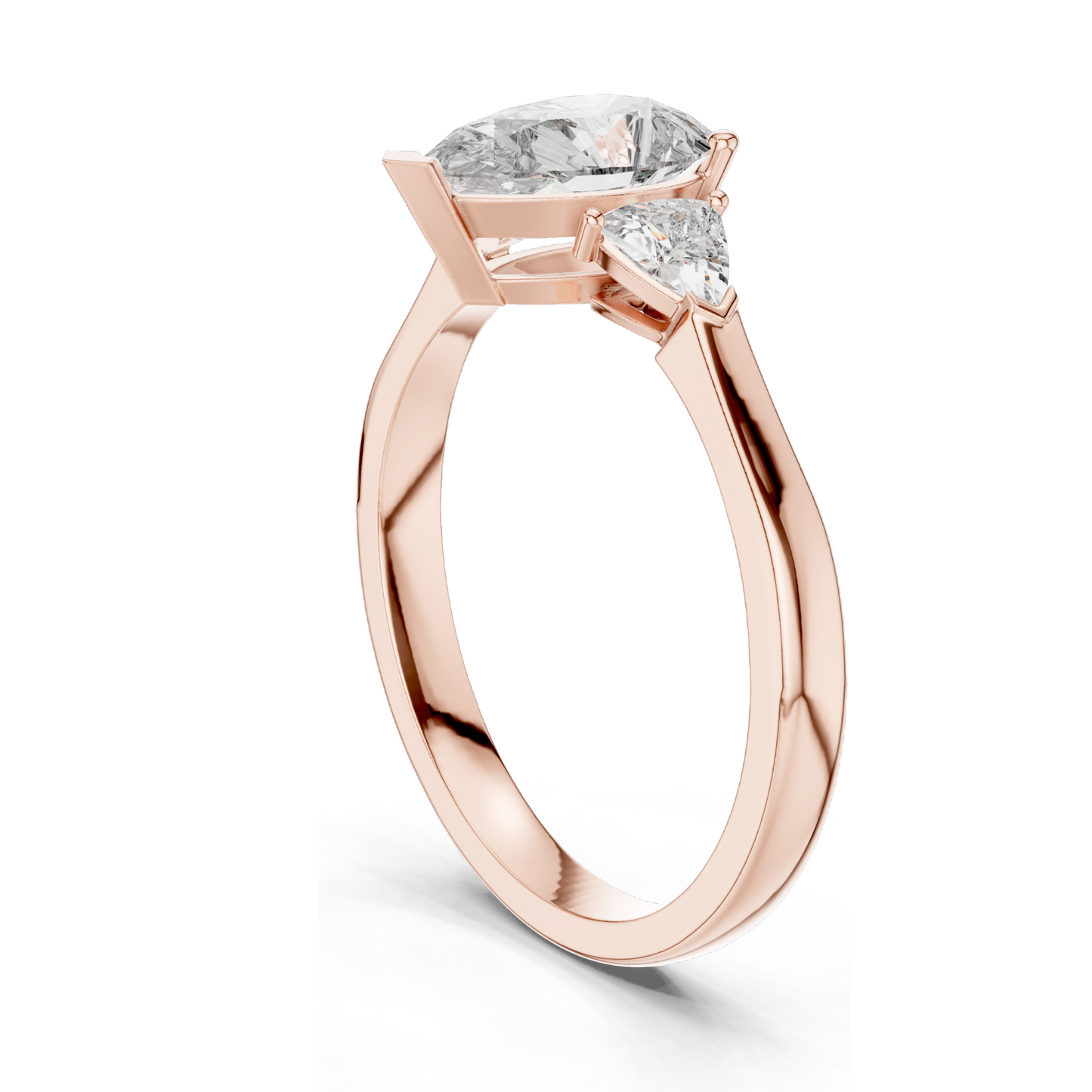 1.3 CT Lab-Grown Diamond Three-Stone Ring for Women | VVS-VS EF Clarity | 18KT, 14KT, 10KT Gold & 925 Silver | Rose, Yellow, White Gold & Moissanite Options