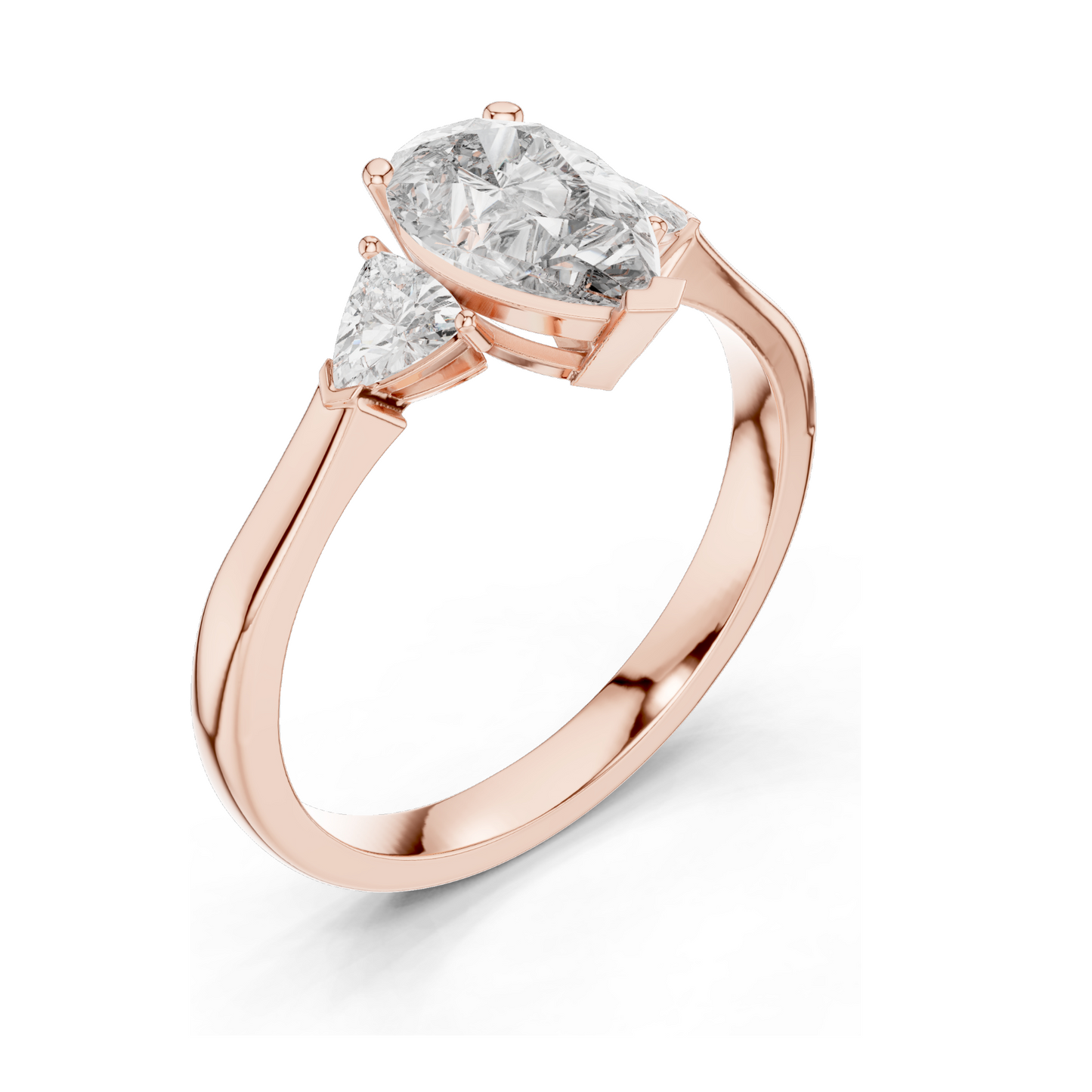 1.3 CT Lab-Grown Diamond Three-Stone Ring for Women | VVS-VS EF Clarity | 18KT, 14KT, 10KT Gold & 925 Silver | Rose, Yellow, White Gold & Moissanite Options