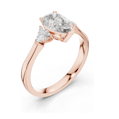1.3 CT Lab-Grown Diamond Three-Stone Ring for Women | VVS-VS EF Clarity | 18KT, 14KT, 10KT Gold & 925 Silver | Rose, Yellow, White Gold & Moissanite Options