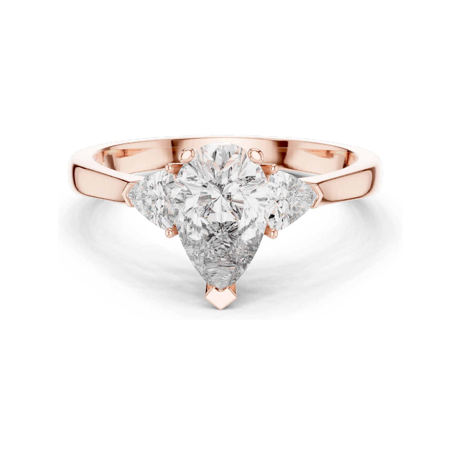 1.3 CT Lab-Grown Diamond Three-Stone Ring for Women | VVS-VS EF Clarity | 18KT, 14KT, 10KT Gold & 925 Silver | Rose, Yellow, White Gold & Moissanite Options