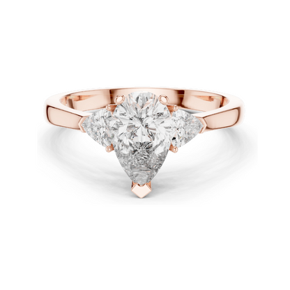 1.3 CT Lab-Grown Diamond Three-Stone Ring for Women | VVS-VS EF Clarity | 18KT, 14KT, 10KT Gold & 925 Silver | Rose, Yellow, White Gold & Moissanite Options
