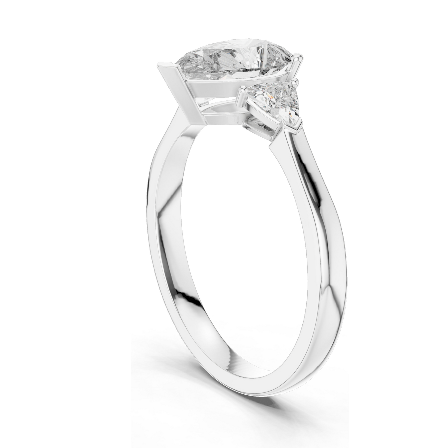 1.3 CT Lab-Grown Diamond Three-Stone Ring for Women | VVS-VS EF Clarity | 18KT, 14KT, 10KT Gold & 925 Silver | Rose, Yellow, White Gold & Moissanite Options