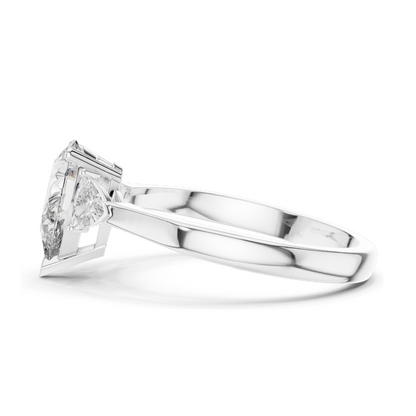 1.3 CT Lab-Grown Diamond Three-Stone Ring for Women | VVS-VS EF Clarity | 18KT, 14KT, 10KT Gold & 925 Silver | Rose, Yellow, White Gold & Moissanite Options