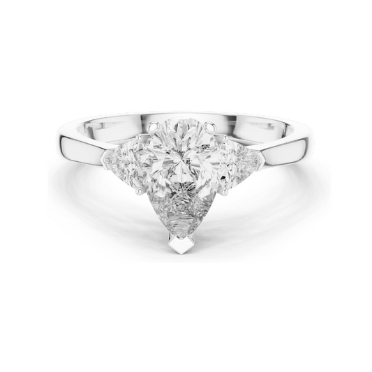 1.3 CT Lab-Grown Diamond Three-Stone Ring for Women | VVS-VS EF Clarity | 18KT, 14KT, 10KT Gold & 925 Silver | Rose, Yellow, White Gold & Moissanite Options
