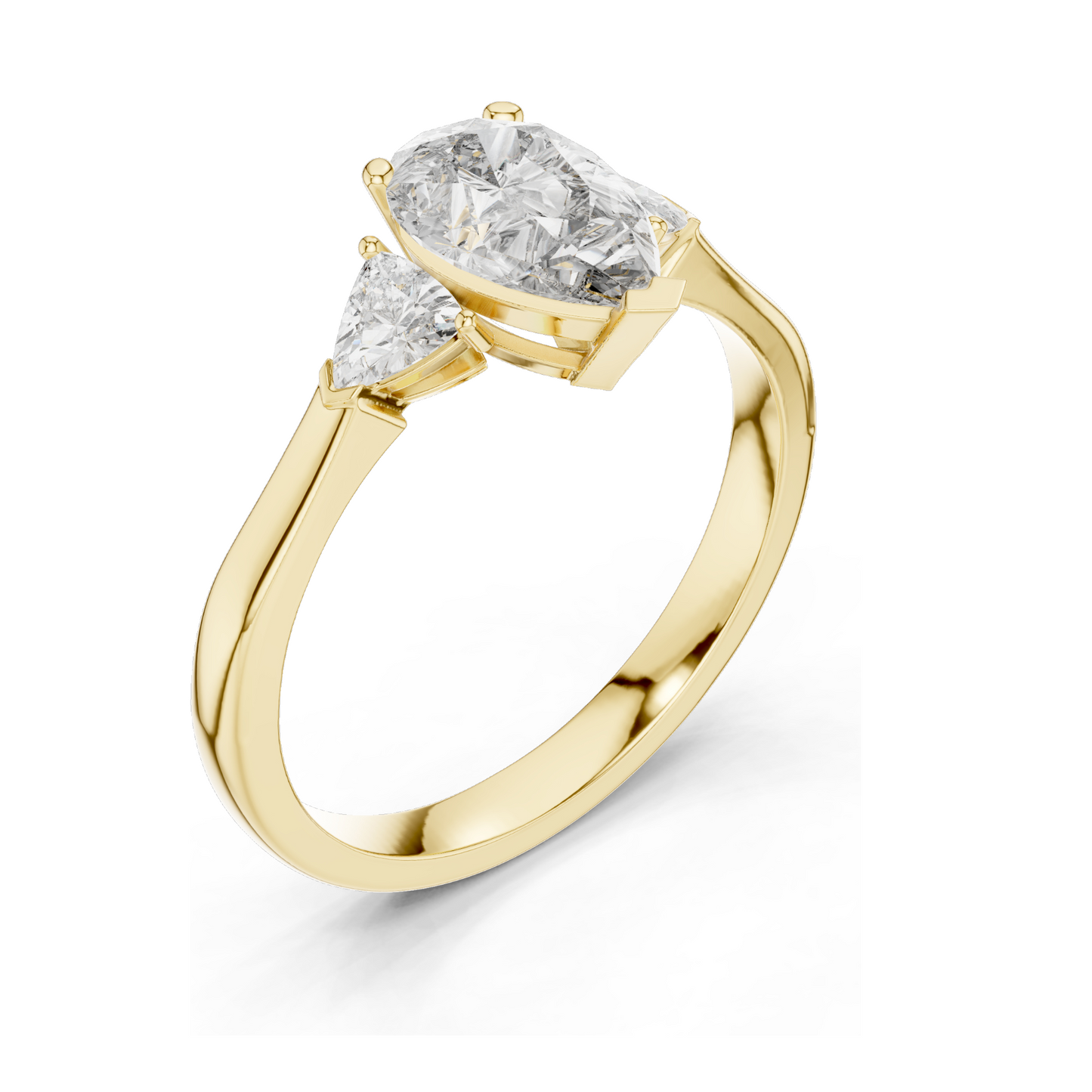 1.3 CT Lab-Grown Diamond Three-Stone Ring for Women | VVS-VS EF Clarity | 18KT, 14KT, 10KT Gold & 925 Silver | Rose, Yellow, White Gold & Moissanite Options