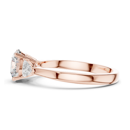 1 CT Lab Diamond Trilogy Ring for Women | VVS-VS EF Clarity | 18KT, 14KT, 10KT Gold & 925 Silver | Rose, Yellow, White Gold & Moissanite Options