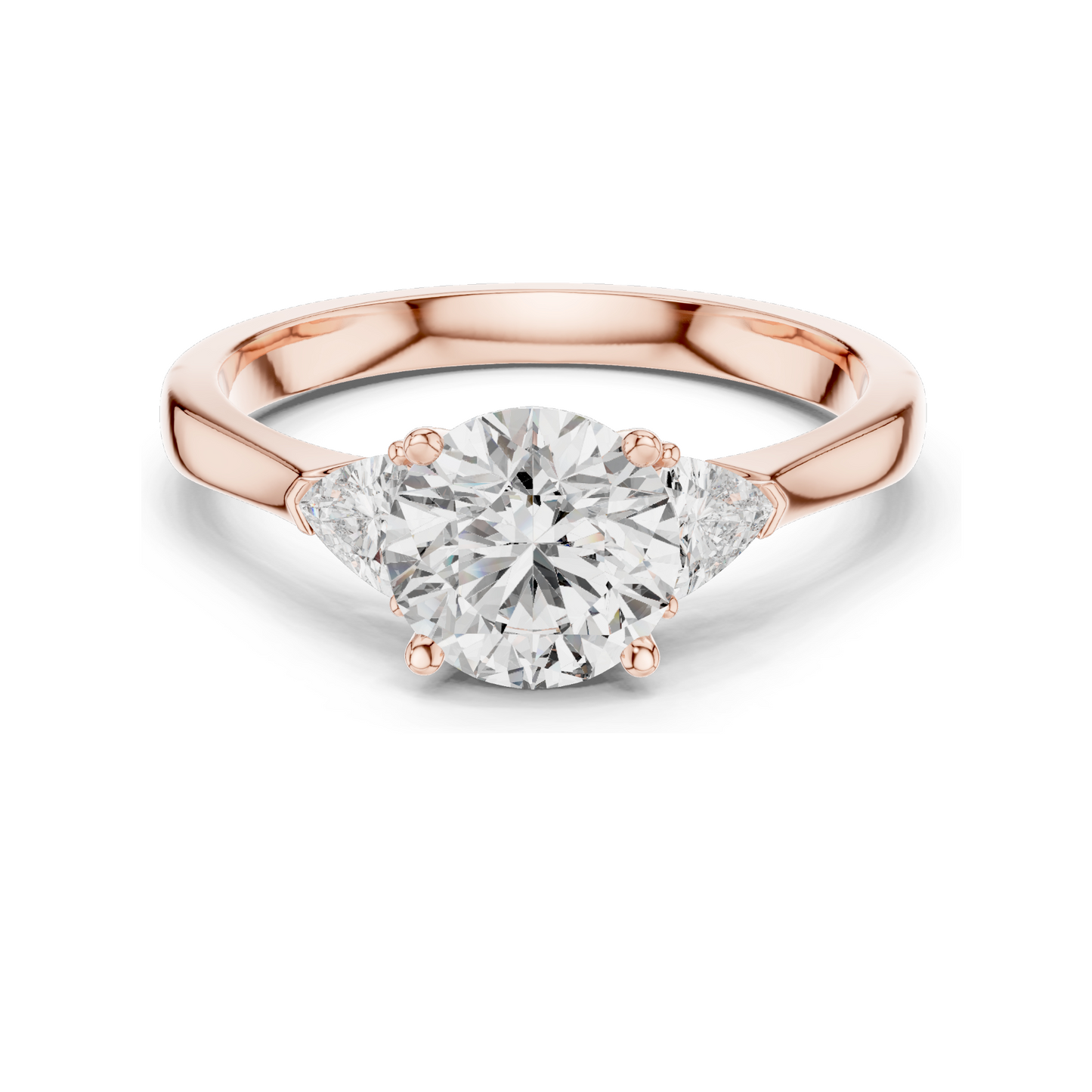 1 CT Lab Diamond Trilogy Ring for Women | VVS-VS EF Clarity | 18KT, 14KT, 10KT Gold & 925 Silver | Rose, Yellow, White Gold & Moissanite Options