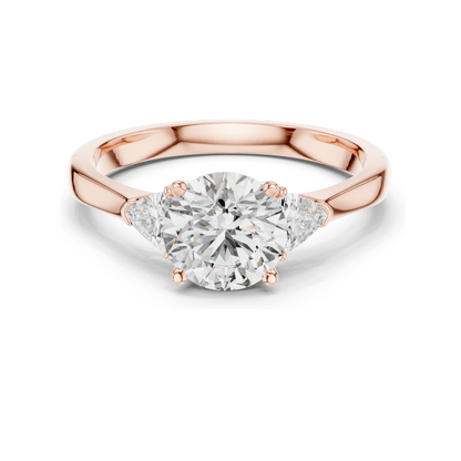 1 CT Lab Diamond Trilogy Ring for Women | VVS-VS EF Clarity | 18KT, 14KT, 10KT Gold & 925 Silver | Rose, Yellow, White Gold & Moissanite Options