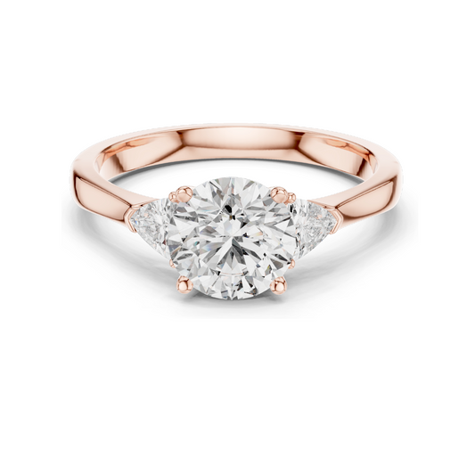 1 CT Lab Diamond Trilogy Ring for Women | VVS-VS EF Clarity | 18KT, 14KT, 10KT Gold & 925 Silver | Rose, Yellow, White Gold & Moissanite Options