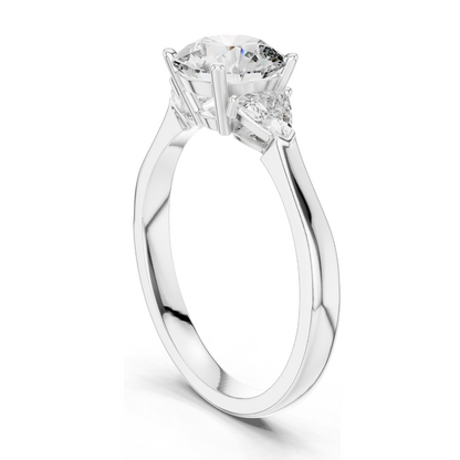 1 CT Lab Diamond Trilogy Ring for Women | VVS-VS EF Clarity | 18KT, 14KT, 10KT Gold & 925 Silver | Rose, Yellow, White Gold & Moissanite Options