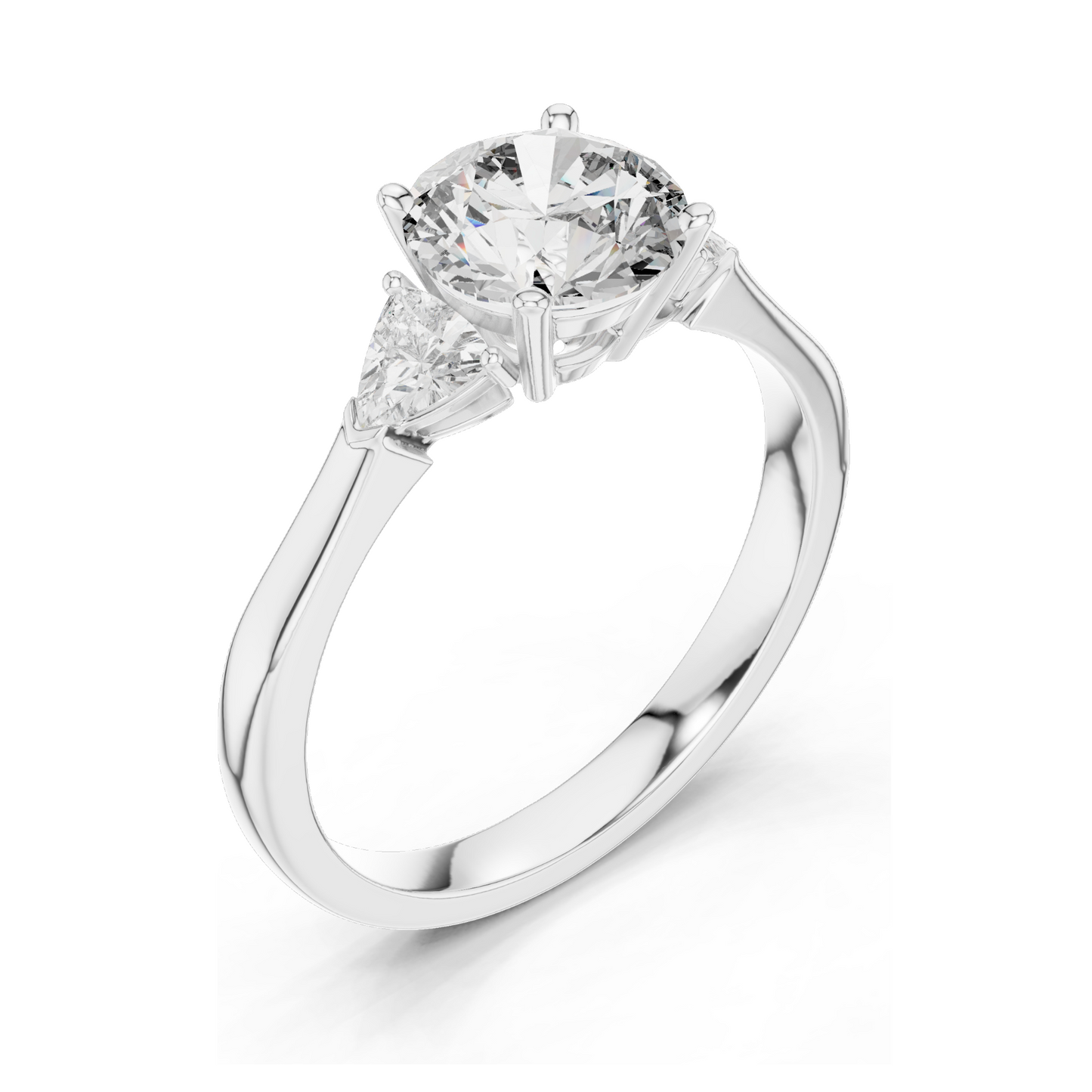 1 CT Lab Diamond Trilogy Ring for Women | VVS-VS EF Clarity | 18KT, 14KT, 10KT Gold & 925 Silver | Rose, Yellow, White Gold & Moissanite Options