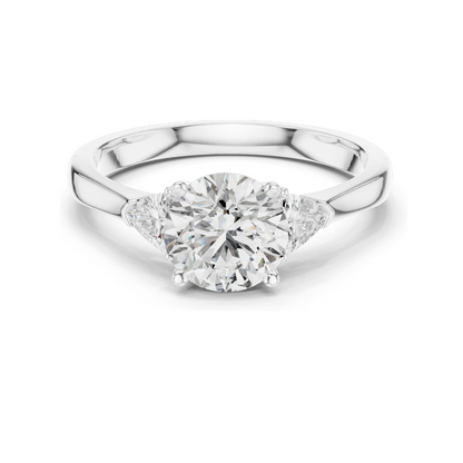 1 CT Lab Diamond Trilogy Ring for Women | VVS-VS EF Clarity | 18KT, 14KT, 10KT Gold & 925 Silver | Rose, Yellow, White Gold & Moissanite Options
