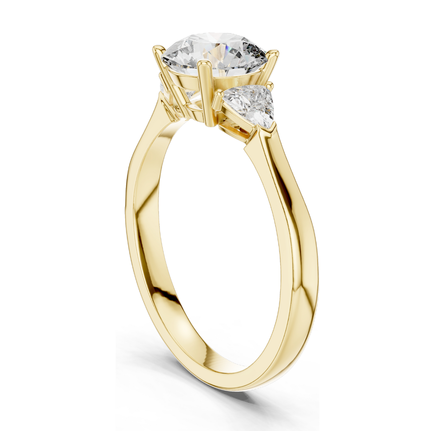1 CT Lab Diamond Trilogy Ring for Women | VVS-VS EF Clarity | 18KT, 14KT, 10KT Gold & 925 Silver | Rose, Yellow, White Gold & Moissanite Options