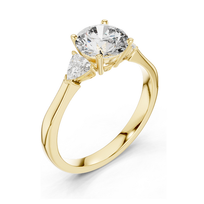 1 CT Lab Diamond Trilogy Ring for Women | VVS-VS EF Clarity | 18KT, 14KT, 10KT Gold & 925 Silver | Rose, Yellow, White Gold & Moissanite Options