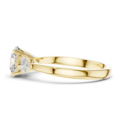 1 CT Lab Diamond Trilogy Ring for Women | VVS-VS EF Clarity | 18KT, 14KT, 10KT Gold & 925 Silver | Rose, Yellow, White Gold & Moissanite Options