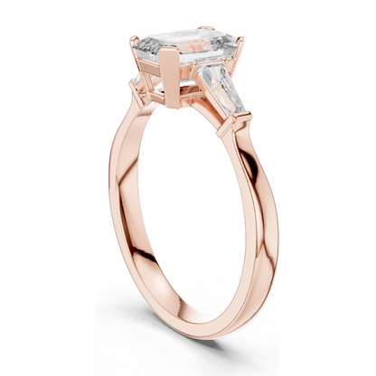 1.39 CT Lab Diamond Engagement Ring for Women | VVS-VS EF Clarity | 18KT, 14KT, 10KT Gold & 925 Silver | Rose, Yellow, White Gold & Moissanite Options