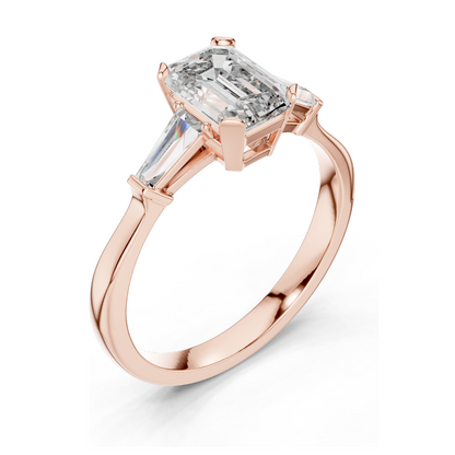 1.39 CT Lab Diamond Engagement Ring for Women | VVS-VS EF Clarity | 18KT, 14KT, 10KT Gold & 925 Silver | Rose, Yellow, White Gold & Moissanite Options
