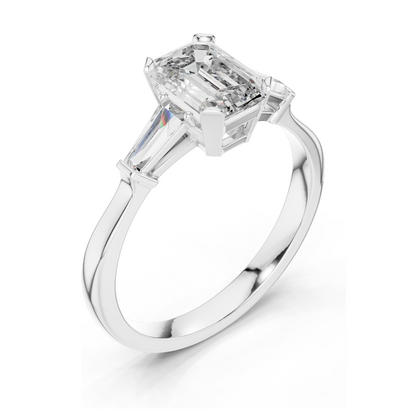 1.39 CT Lab Diamond Engagement Ring for Women | VVS-VS EF Clarity | 18KT, 14KT, 10KT Gold & 925 Silver | Rose, Yellow, White Gold & Moissanite Options