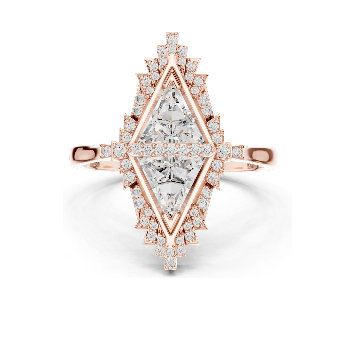 Exquisite 1.38 CT Lab Diamond Art Deco Ring | VVS-VS EF Clarity | 18KT, 14KT, 10KT Gold & 925 Silver | Rose, Yellow, White Gold & Moissanite Options