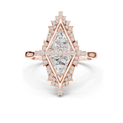 Exquisite 1.38 CT Lab Diamond Art Deco Ring | VVS-VS EF Clarity | 18KT, 14KT, 10KT Gold & 925 Silver | Rose, Yellow, White Gold & Moissanite Options