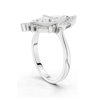 Exquisite 1.38 CT Lab Diamond Art Deco Ring | VVS-VS EF Clarity | 18KT, 14KT, 10KT Gold & 925 Silver | Rose, Yellow, White Gold & Moissanite Options