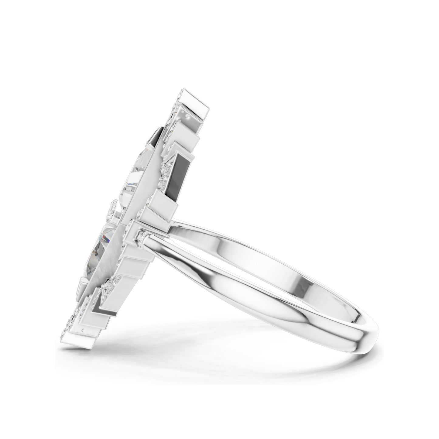 Exquisite 1.38 CT Lab Diamond Art Deco Ring | VVS-VS EF Clarity | 18KT, 14KT, 10KT Gold & 925 Silver | Rose, Yellow, White Gold & Moissanite Options