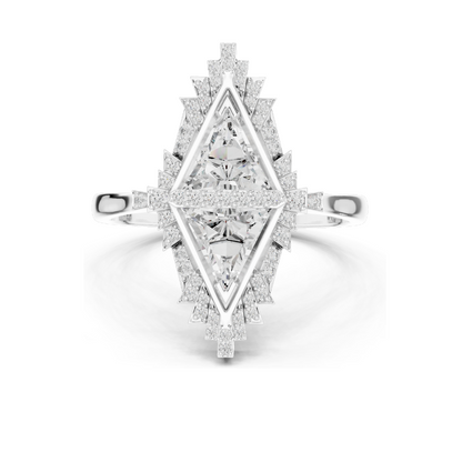 Exquisite 1.38 CT Lab Diamond Art Deco Ring | VVS-VS EF Clarity | 18KT, 14KT, 10KT Gold & 925 Silver | Rose, Yellow, White Gold & Moissanite Options