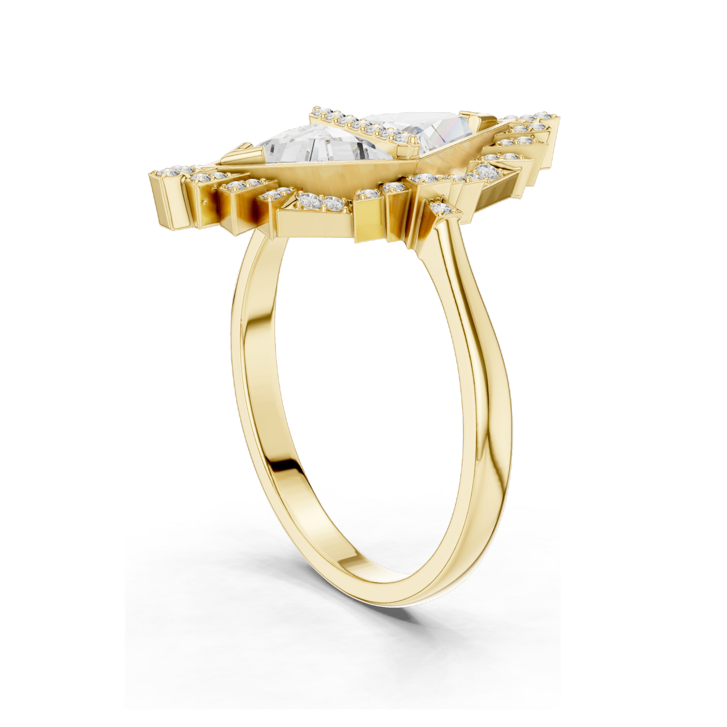 Exquisite 1.38 CT Lab Diamond Art Deco Ring | VVS-VS EF Clarity | 18KT, 14KT, 10KT Gold & 925 Silver | Rose, Yellow, White Gold & Moissanite Options