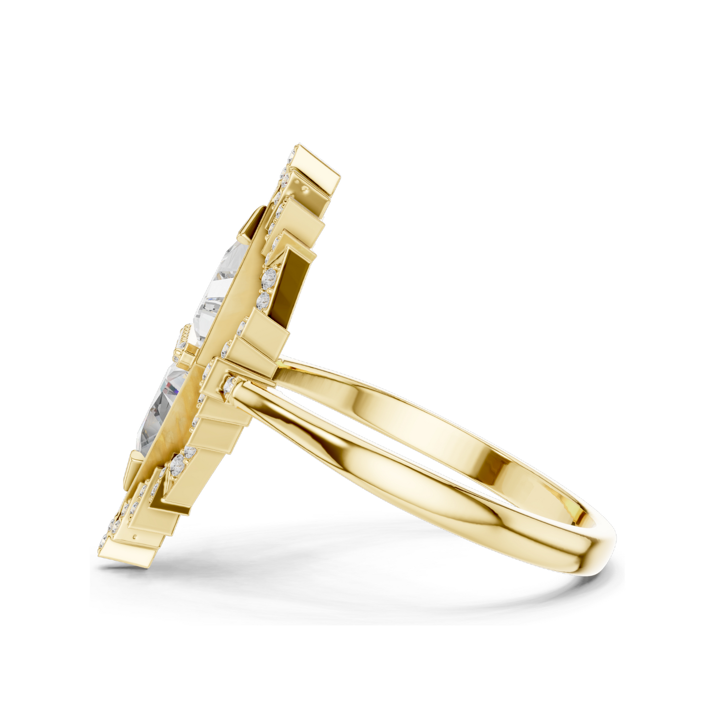 Exquisite 1.38 CT Lab Diamond Art Deco Ring | VVS-VS EF Clarity | 18KT, 14KT, 10KT Gold & 925 Silver | Rose, Yellow, White Gold & Moissanite Options
