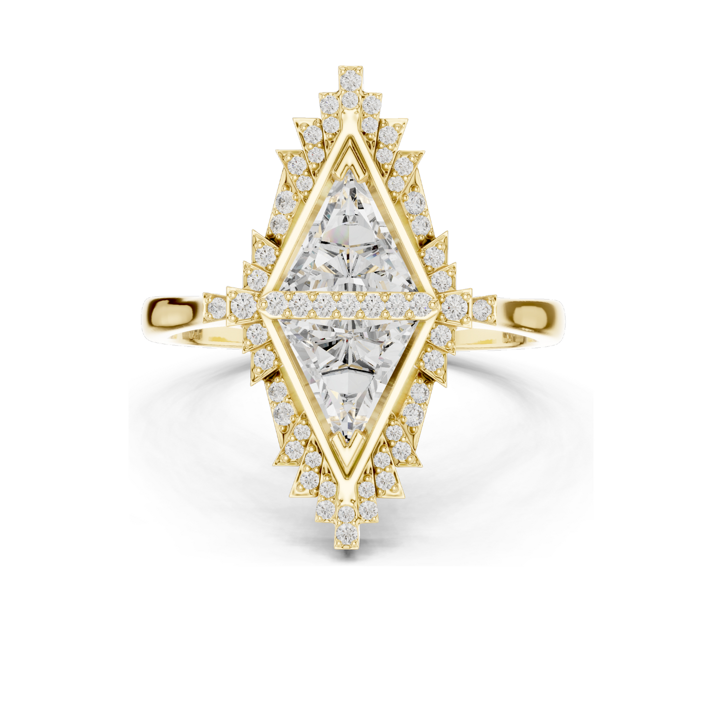 Exquisite 1.38 CT Lab Diamond Art Deco Ring | VVS-VS EF Clarity | 18KT, 14KT, 10KT Gold & 925 Silver | Rose, Yellow, White Gold & Moissanite Options
